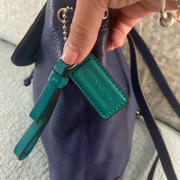 Coach leather backpack in French Blue Park - Picture 3 of 7